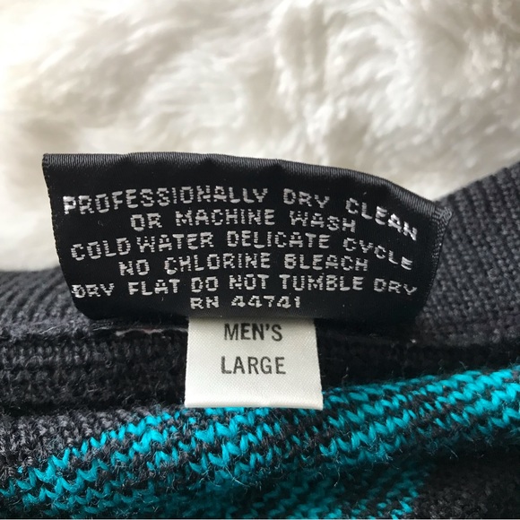 OSSI Skiwear Vintage Geometric Wool Blend Sweater Men’s Large Ski Resort - Picture 9 of 9